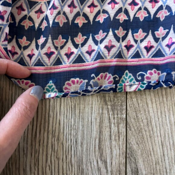 Eliza J Boho Maxi Cover-Up Dress with Paisley Print Size 14 Sheer Casual Beach - Picture 11 of 16